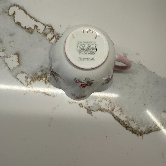 VTG SHELLEY England BRIDAL ROSE BONE CHINA TEA CUP & SAUCER COTTAGECORE FLORAL - Picture 7 of 8